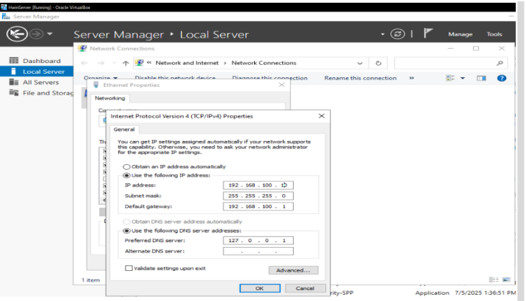 Set static IP placeholder